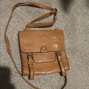 Tan Leather Crossbody Bag